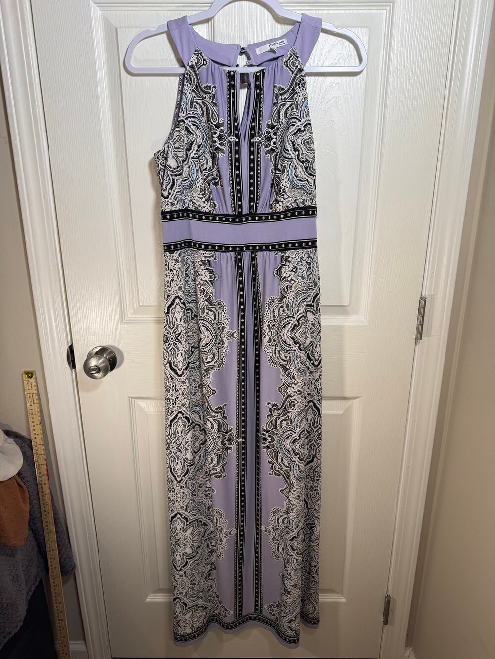 Studio One New York Women's Full Length Paisley Halter Dress Size 8